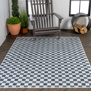 Aimee Traditional Cottage Checkerboard Indoor/Outdoor Area Rug